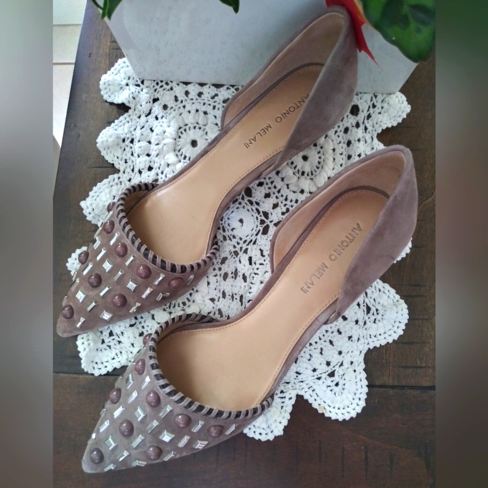 Antonio Melani High Heels Gray Suede Size 11M